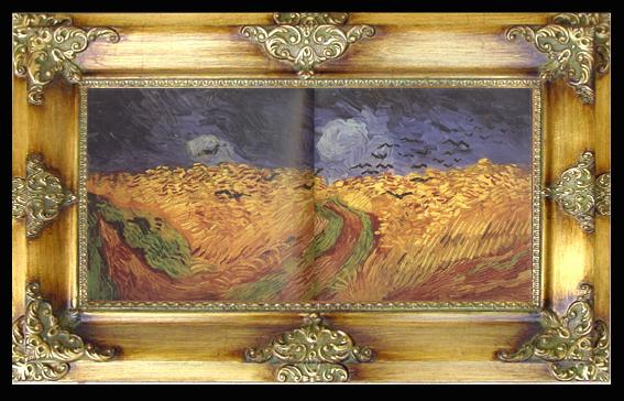 framed  Vincent Van Gogh Wheat Field with Crows (nn04), Ta039